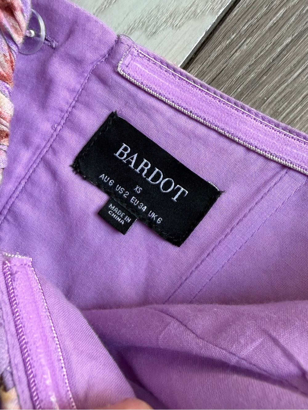 Bardot Lavender Puff Sleeve Floral Mini Dress - Picture 6 of 12